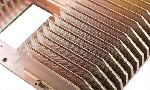 Extruded Heat Sink with Chromate Finish