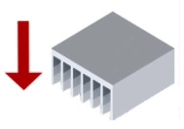 heat sink orientation with fins pointed down