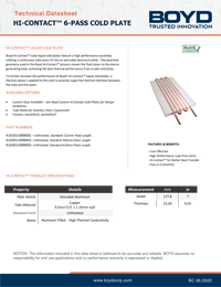 Boyd 6 Pass Cold Plate Datasheet